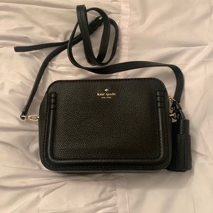 Black leather Kate spade shoulder bag